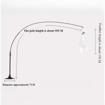 Мощная присоска для дразнения кошек, перо, палка для самоудовлетворения молодых кошек, игрушка для домашних животных от скуки со сменной головой, колокольчик для домашних животных