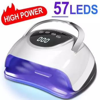 Мощная УФ-светодиодная лампа для ногтей 57 светодиодов для профессиональной сушки геля для ногтей с автоматическим датчиком, умное оборудование для маникюрного салона us