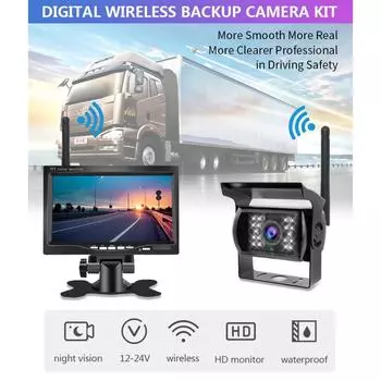 Мощное беспроводное изображение заднего хода, ночное видение высокой четкости, отсутствие помех, простая установка, беспроводное изображение заднего хода, беспроводной вид сзади чёрный