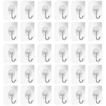 Мощные клейкие крючки, прозрачные настенные крючки, немаркирующие вешалка для кухни и ванной комнаты