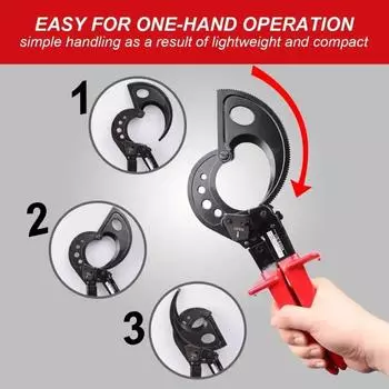 Мощные клещи для резки проводов, облегчающие труд, кусачки для кабеля, кусачки с храповым механизмом, медный алюминиевый провод HS-325A