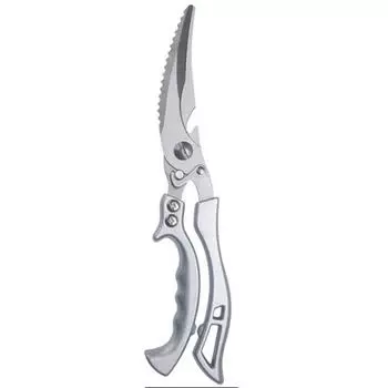 Мощные кухонные ножницы Многофункциональные ножницы из нержавеющей стали Конструкция с безопасным замком Простая работа одной рукой Ножницы для костей для курицы, рыбы, овощей A