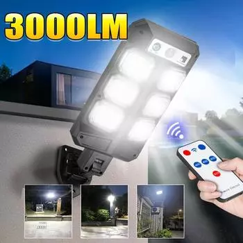 Мощные солнечные фонари, уличный датчик движения, 3 режима, 72 светодиода, солнечная лампа для улицы, дистанционное управление, дворовое освещение Solar Light