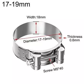 Мощные трубные хомуты T-образный болт Уплотнение выхлопных газов Новая трубная клипса 17-19mm