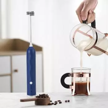 Мощный электрический ручной вспениватель молока, зарядка через USB, регулируемая скорость, электрический венчик для яиц, товары для дома белый