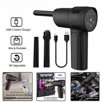 Мощный беспроводной пылесос для глубокой очистки, воздуходувка сжатого воздуха для камеры компьютера, ноутбука, USB перезаряжаемый портативный