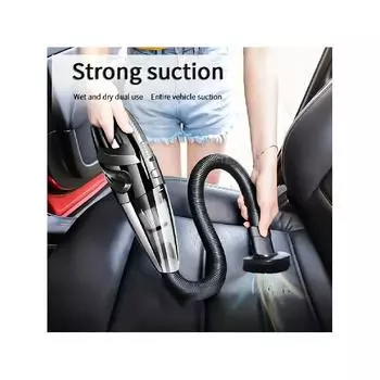 Мощный беспроводной пылесос, подходящий как для автомобиля, так и для дома. Он имеет более длительный срок службы батареи, поглощает пыль, мусор, шерсть домашних животных, вытягивает воздух, чёрный