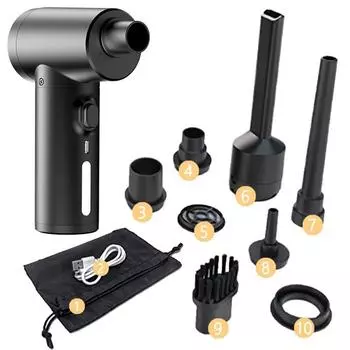 Мощный беспроводной вакуумный и воздушный насос двойного назначения 2024 года: Дом, автомобиль, пылеуловитель и надувной круг для плавания