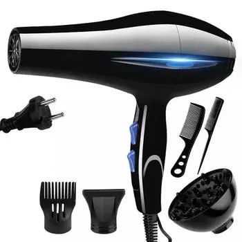 Мощный фен для волос 2200 Вт с ионизацией, режим холодного горячего воздуха, режим холодного горячего воздуха, мощный фен с диффузором для женщин
