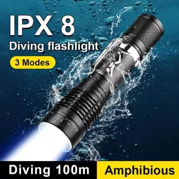 Мощный фонарь для дайвинга, высокий люмен, 200000LM, фонарь-амфибия, лампа для дайвинга, мини-фонарь для дайвинга, профессиональный фонарь для дайвинга A-Flashlight