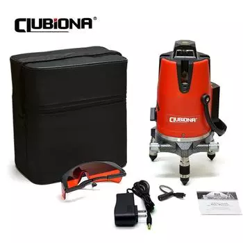 Мощный лазер, 8 линий, 360, вращающийся, самовыравнивающийся, 3D-лазерный уровень, красный/зеленый луч, с режимом на открытом воздухе, можно использовать приемник красный