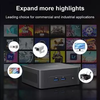 Мощный мини-компьютер, портативный мини-ПК с Intel N100 16 ГБ DDR4 512 ГБ SSD 4K Dual Display Windows EU Plug