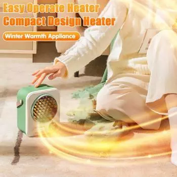 Мощный обогреватель 1000 Вт Эффективное распределение тепла Низкий уровень шума Мгновенный обогрев Энергосберегающий обогреватель Вентилятор Обогреватель помещений EU светло-зеленый