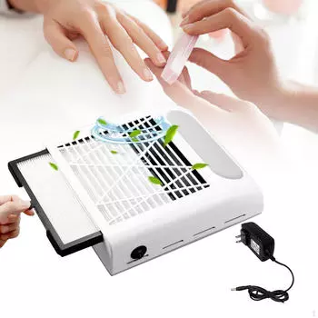 Мощный пылесос для удаления пыли с ногтей для салонного и домашнего использования белый