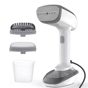 Мощный ручной отпариватель для тканей - 1800 Вт с быстроразогревающейся керамической пластиной, глажка и разглаживание складок 2 в 1, вилка американского стандарта, белый цвет CHINA