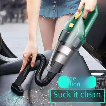 Мощный ручной пылесос для влажной и сухой уборки автомобиля Wired чёрный