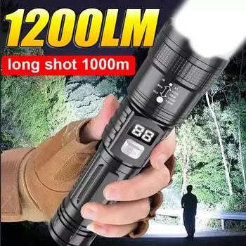 Мощный светодиодный фонарик, тактический фонарь с зарядкой через USB для кемпинга, походов, аварийного освещения, Zoomble Lantern Lamp