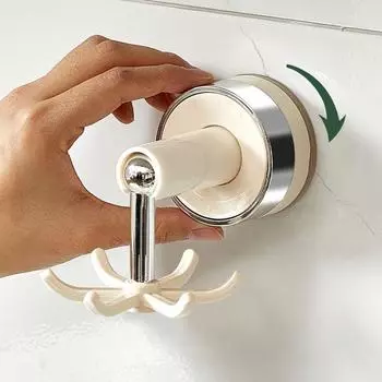 Мощный вращающийся на 360° складной крючок, подвесной крючок на присоске, переносной настенный крючок для гостиной бежевый