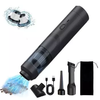 Мощный всасывающий автомобильный пылесос беспроводной 4 в 1 пылеуловитель ручной пылесос клавиатура синий