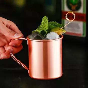 Moscow Mule Mug Pure Copper Solid Smooth without Inside Liner for Cocktail Coffee Beer Milk Water Cup Home Bar Drinkware 401-500ml
