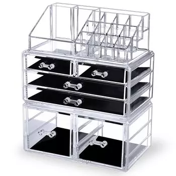 MOSIKER Косметическая коробка для хранения косметики, акриловая, большой емкости, ящик для губ, кисточки для макияжа ногтей, инструменты для макияжа, лосьон, парфюм, аксессуары для хранения, прозрачный чистый