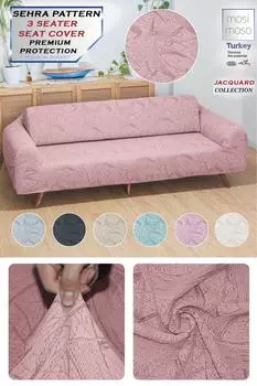 Mosimoso Домашний жаккардовый 3-местный эластичный чехол для дивана с узором Sehra, чехол для дивана-кровати, эластичный гибкий чехол для дивана