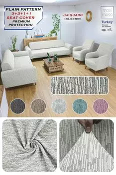 Mosimoso Домашний жаккардовый эластичный чехол для дивана 3+3+1+1 | Эластичный чехол на сиденье | Набор чехлов для дивана