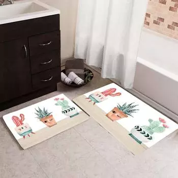 Mosimoso Home BM033 Digital Printed Dot Sole Bath Mat