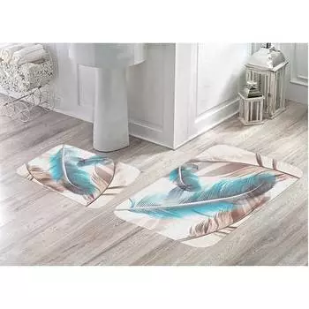 Mosimoso Home MB003 Коврик для ванной с принтом, 2 предмета