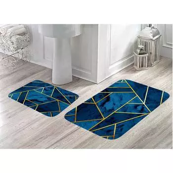 Mosimoso Home MB004 Коврик для ванной с принтом, 2 предмета