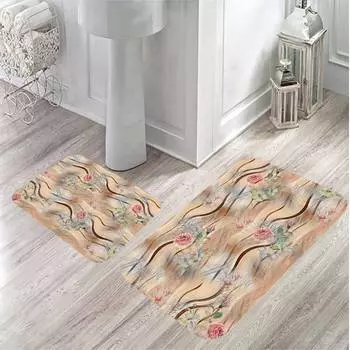 Mosimoso Home MB013 Коврик для ванной с принтом, 2 предмета