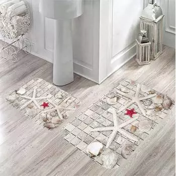 Mosimoso Home MB016 Коврик для ванной с принтом, 2 предмета