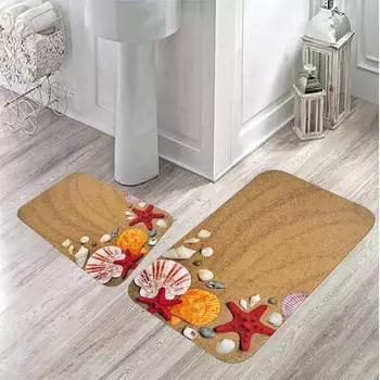 Mosimoso Home MB038 Коврик для ванной с принтом, 2 предмета