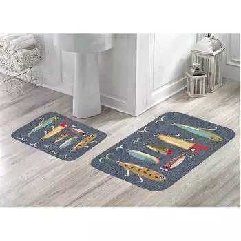 Mosimoso Home MB066 Коврик для ванной с принтом, 2 предмета