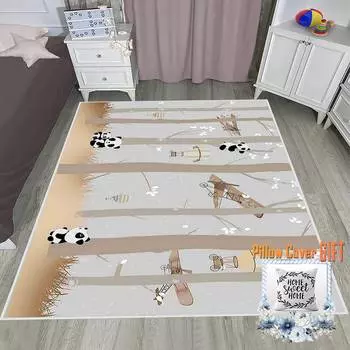 Mosimoso Home MJ036 Детский ковер с нескользящей подошвой в горошек и принтом