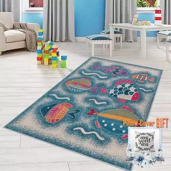 Mosimoso Home MJ065 Детский ковер с нескользящей подошвой в горошек и принтом