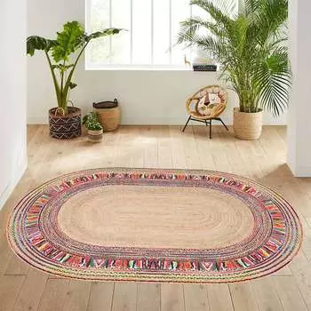 Mosimoso Home O002 Dot Sole Printed Carpet Oval Carpet