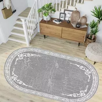 Mosimoso Home O003 Dot Sole Printed Carpet Oval Carpet