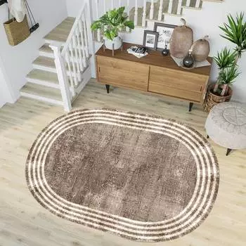 Mosimoso Home O008 Dot Sole Printed Carpet Oval Carpet