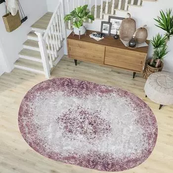Mosimoso Home O010 Dot Sole Printed Carpet Oval Carpet