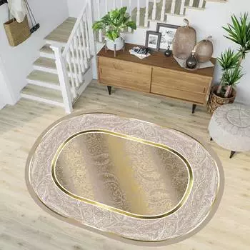 Mosimoso Home O013 Dot Sole Printed Carpet Oval Carpet