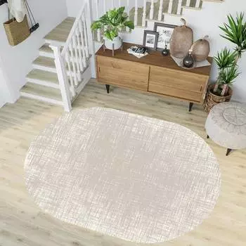 Mosimoso Home O018 Dot Sole Printed Carpet Oval Carpet