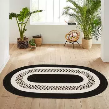 Mosimoso Home O020 Dot Sole Printed Carpet Oval Carpet