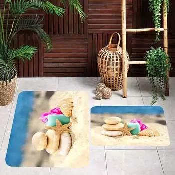 Mosimoso Home RB009 Коврик для ванной с принтом, 2 предмета