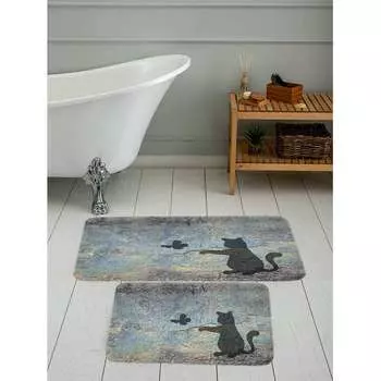 Mosimoso Home RB092 Коврик для ванной с принтом, 2 шт.