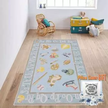 Mosimoso Home RJ004 Детский ковер с нескользящей подошвой в горошек и принтом