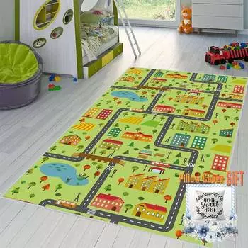 Mosimoso Home RJ006 Детский ковер с нескользящей подошвой в горошек и принтом