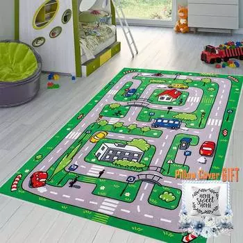 Mosimoso Home RJ019 Детский ковер с нескользящей подошвой в горошек и принтом