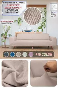 Mosimoso Эластичный чехол для 3-местного дивана Home Honeycomb | Эластичный чехол на сиденье | Чехол на сиденье