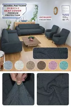 Mosimoso Эластичный чехол для дивана с жаккардовым узором Sehra 3+3+1+1 | Эластичный чехол на сиденье | Набор чехлов для дивана